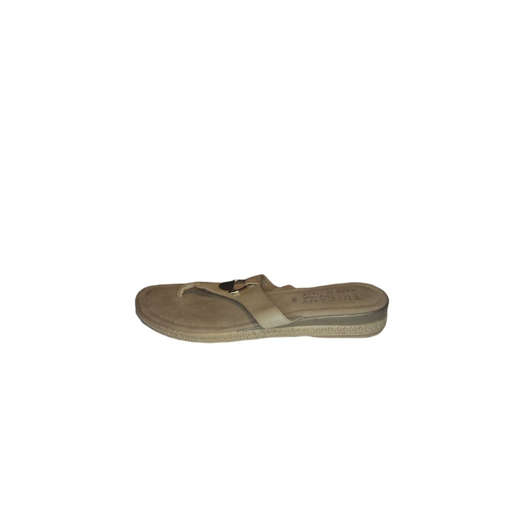 Tuscany By Easy Street Womens Size 9 M Beige Leather Made In Italy Slip On Shoes